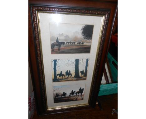 Exercising the Racehorses Print 19 x 10 inches overall size