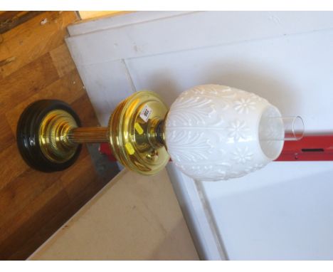 BRASS OIL LAMP APPROX H: 26.5"