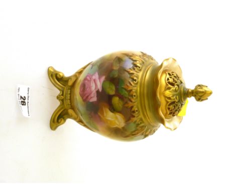 ROYAL WORCESTER LIDDED POT APPROX 7"