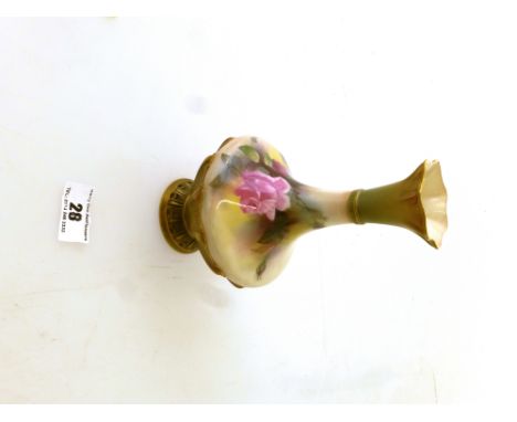 ROYAL WORCESTER ROSES VASE APPROX 7"