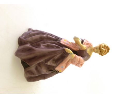 ROYAL WORCESTER F.G. DOUGHTY FIGURE - FIRST DANCE 3629 (PURPLE) APPROX H: 7"