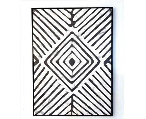 CONTEMPORARY SCHOOL, untitled abstract, print on canvas, framed, 140cm x 100cm. 