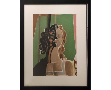 GEORGE BRAQUE 'Tete de Femme', lithograph in colours, 34cm x 26cm, published by Mourlot, framed. 