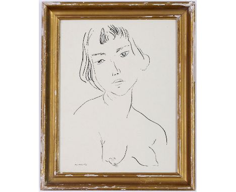 HENRI MATISSE, lithograph on watermarked laid paper, signed in the plate 1933, Arts et Metiers Graphiques, vintage French fra