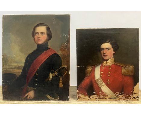 PORTRAIT OF WILLIAM JOHN KEMPSON (1835-1877), a Major in the 99th Regiment of foot, oil on canvas, 91cm x 71cm, together with