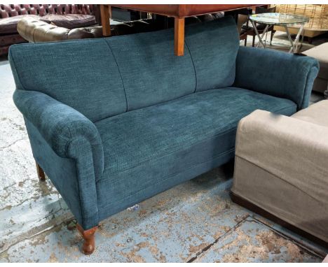 SOFA, vintage 20th century Danish, 190cm w, reupholstered in a later blue fabric. 