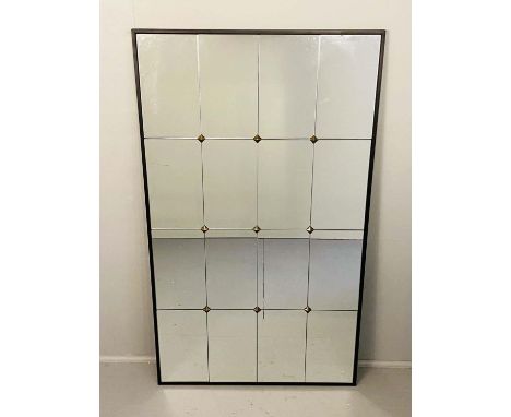 ARCHITECTURAL WALL MIRROR, 120cm high, 70cm wide, segmented plate. 