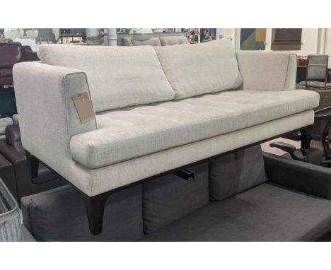 AARK SOFA, 185cm W, neutral fabric upholstered, ebonised support. 