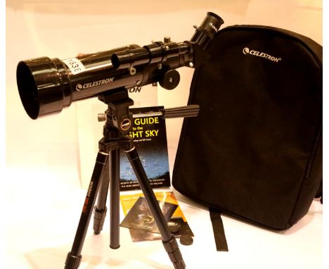 Celestron 70mm travel scope &amp; an uprated tripod in a Celestron travel backpack. There are two eyepieces, 10mm and 20mm, m