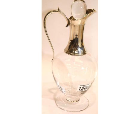 Hallmarked silver top claret jug with London import mark. P&amp;P Group 3 (£25+VAT for the first lot and £5+VAT for subsequen