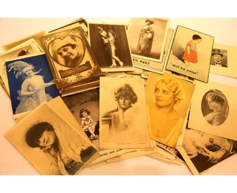 Collection of Victorian/Edwardian postcards, some signed Picturegoer. P&amp;P Group 1 (£14+VAT for the first lot and £1+VAT f