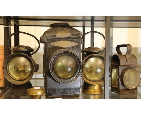Four steel vintage lamps. P&amp;P Group 3 (£25+VAT for the first lot and £5+VAT for subsequent lots) 