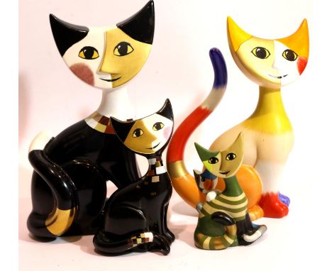 Four modern Goebel ceramic cats. P&amp;P Group 2 (£18+VAT for the first lot and £3+VAT for subsequent lots) 