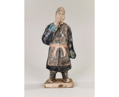 MING DYNASTY TERRACOTTA FIGURINE, DATED AROUND 1500 AD. VERY FINE ARTIFACT. 240 mm; 9.4488 in; 670g; Provenance: Private Lond