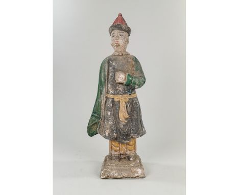 MING DYNASTY TERRACOTTA FIGURINE, DATED AROUND 1500 AD. VERY FINE ARTIFACT. 300 x 115 mm; 11.811x4.52755 in; 867g; Provenance