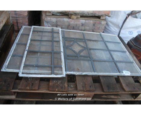 *PAIR OF LEADED LIGHT PANELS