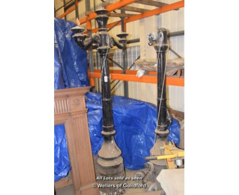 *PAIR OF DECORATIVE LAMP POSTS (A/F)