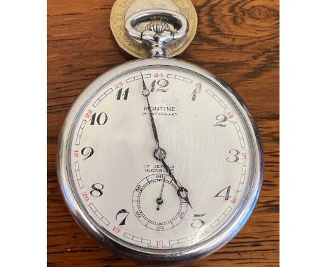 RAILWAY POCKET WATCH MONTINE SWITZERLAND BR(S), 9546 ON REVERSE
UNTESTED