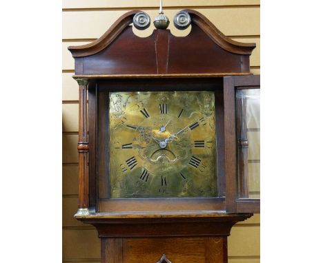 18TH CENTURY OAK &amp; MAHOGANY 30 HOUR LONGCASE CLOCK, by John Collings of Sodbury (Chipping Sodbury, Glocestershire), brass