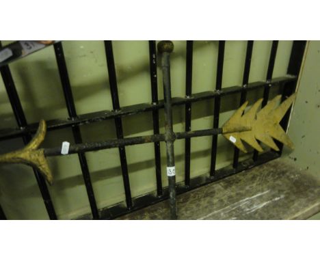 A reclaimed, probably 19th century, weather vane in the form of an arrow with partially gilt painted finish