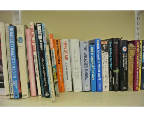 A collection of books about the Royal Air Force, Bomber Command and related subjects, titles include The Lancaster Manual, Bo