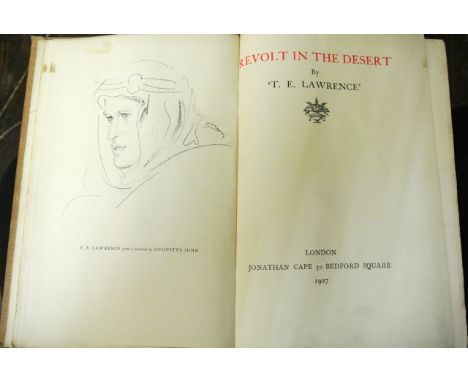 Two books - The Mint by T E Lawrence, first edition published Jonathan Cape London 1955 and Revolt in the Desert by T E Lawre