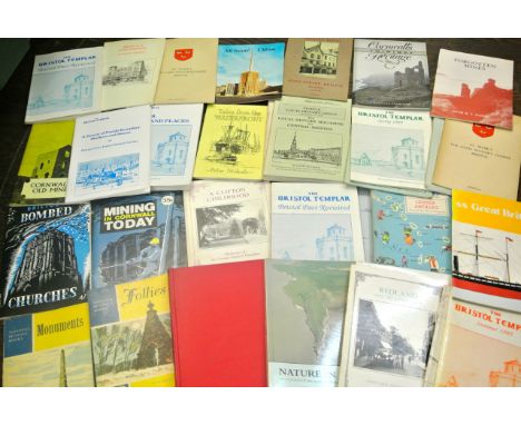 A large book containing bound editions of The Evening World Bristol (Jan 1st - April 30 1954), a box containing a large quant