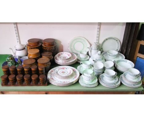 A collection of ceramics including Ridgway Palazzo pattern dinner and tea wares including tea pot, coffee pot, milk jug, suga