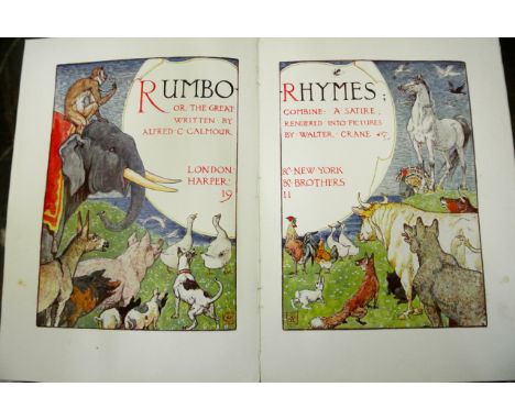 Rumbo Rhymes or The Great Combine, a satire by Alfred C Calmour, illustrated by Walter Crane, Harper & Brothers 1911