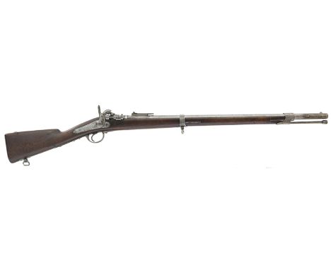 A French Obsolete Calibre 17mm Tabatiere service rifle of model 1867 type, 32.25inch sighted barrel fitted with ramp and ladd