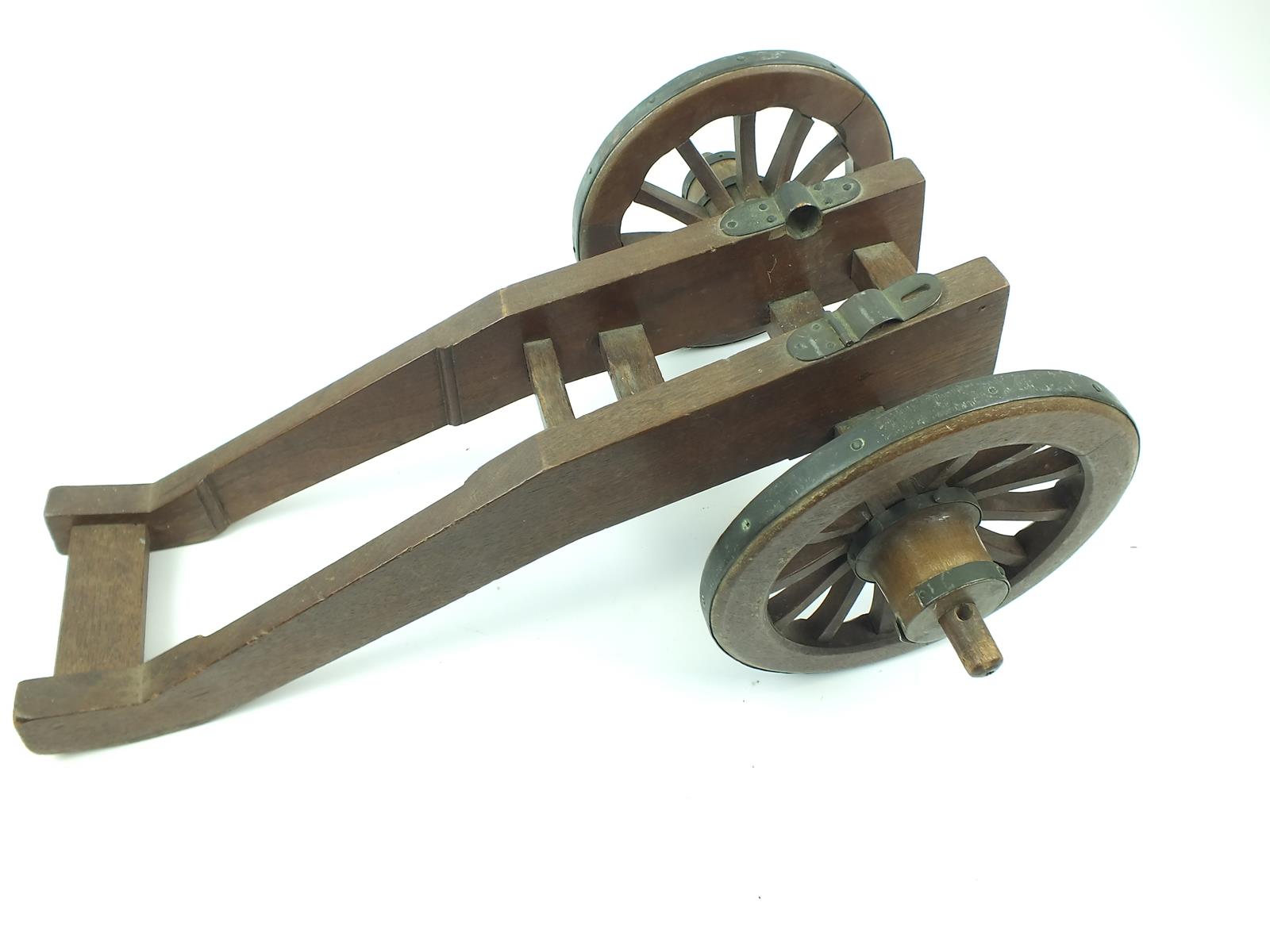 A pair of model gun carriages, each 56cm in length and to fit barrels ...