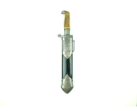 A Third Reich RAD hewer, characteristic 24.5cm fullered blade by Eickhorn, Solingen, RAD emblem and etched with the motto Arb