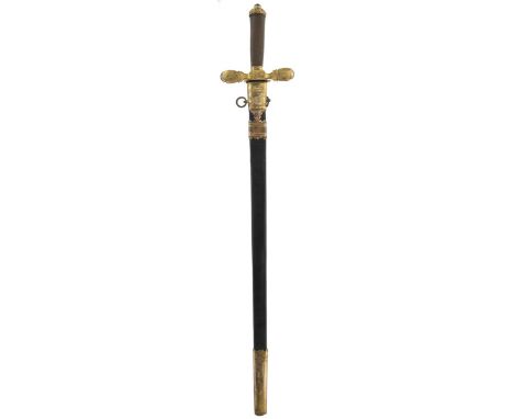 An unusual and historically interesting Georgian dress sword by Samuel Brunn, 70cm flattened diamond section two-stage lightw