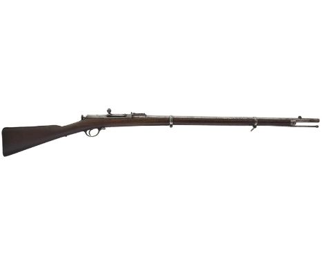 An Imperial Russian Obsolete Calibre 10.7mm Berdan bolt action rifle from the Tula Arsenal, 32.75inch sighted barrel, fitted 