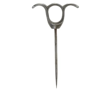 A scarce Robbins of Dudley Push dagger, 10.25cm flattened diamond section blade, characteristic three-fingered alloy hilt, co
