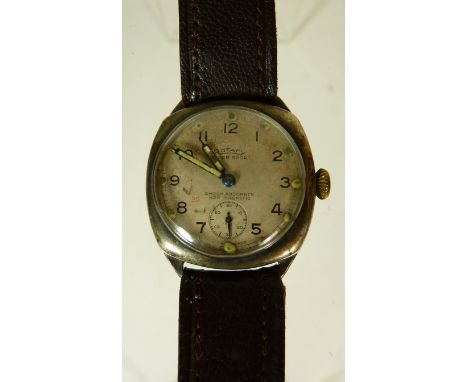 A Gents silver cased "Rotary Super Sport" vintage wristwatch, the case hallmarked for Birmingham 1939, the matt dial with Ara