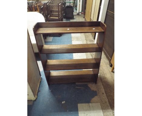 An Edwardian Oak Waterfall Four Shelf Open Bookcase, 78 cm Wide