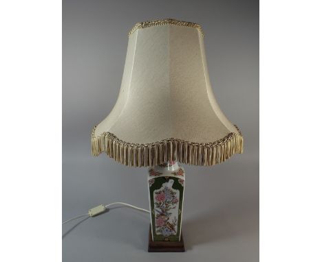 An Oriental Ceramic Table Lamp with Shade