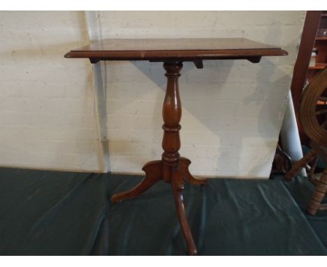 A Rectangular Topped Mahogany Snap Top Tripod Table, 56 cm Long