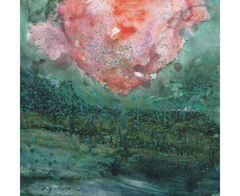 Barrie Cooke HRHA (1931-2014)Lough Arrow Algae BloomWatercolour and oil on paper laid down on board, 45 x 46cm (17¾ x 18'')Si