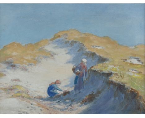 George Russell AE (1867-1935)Seaweed GatherersOil on canvas, 39.5 x 52cm (15½ x 20½'')George W. Russell was born in County Ar