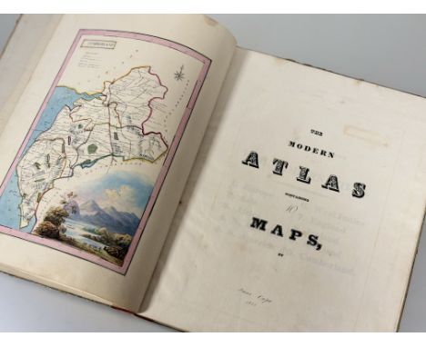 Manuscript atlas, early 19th century, "The Modern Atlas containing 10 Maps", by Jane Cape at Mary Archer Jefferson's School, 