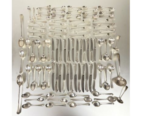 Property of a Lady of Title: a George V silver Old English flatware service, Viner’s Sheffield 1931-1935 comprising: a soup l