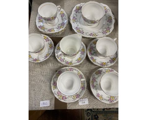 A pretty Colclough bone china tea service 19 pieces, shipping unavailable