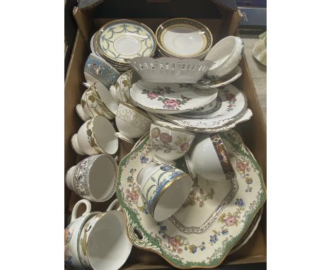 A job lot of assorted ceramics including Wedgwood, Mason's and Spode, shipping unavailable