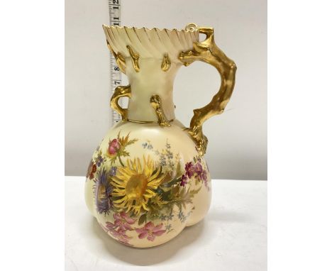 A Royal Worcester blush hand painted jug number 1567 h23cm