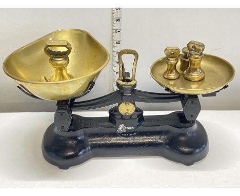 A set of scales and weights by The Libra Scale Co, shipping unavailable