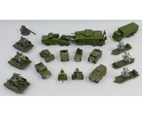 Dinky/Lone Star, ten Dinky military vehicles including Centurion Tank and transporter, 10-ton army truck, field artillery tra
