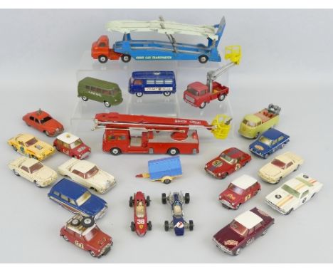 Corgi, twenty-two playworn models including Carrimore transporter, Simon Snorkel Fire Engine, two BMC Mini Cooper S rally car