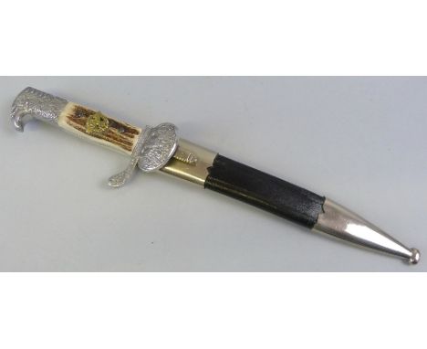 A German Schutz - Polizei presentation sidearm, the 19.5cm steel fullered blade by Ernst Pack Solingen with inscriptions to b